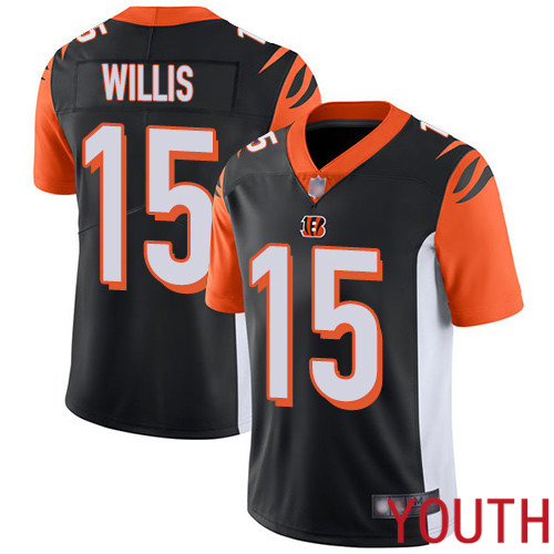 Cincinnati Bengals Limited Black Youth Damion Willis Home Jersey NFL Footballl #15 Vapor Untouchable->youth nfl jersey->Youth Jersey